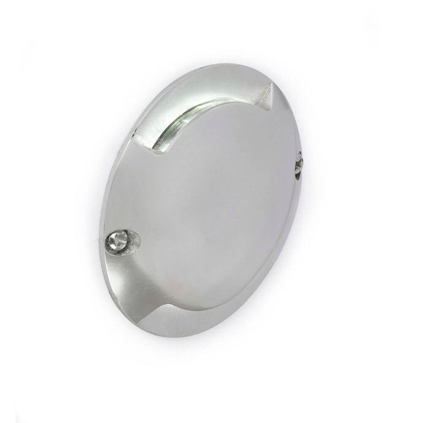 LED Aufbauleuchte KEENAN IP67 Nickel-Matt als runde Wegbeleuchtung für Außenbereiche mit kaltweißem Licht
