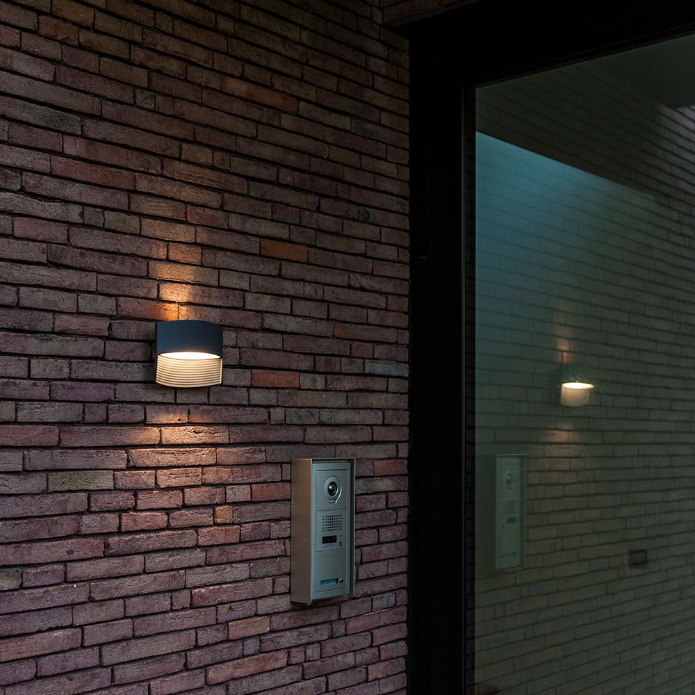 LED outdoor wall light Lotus IP54 anthracite