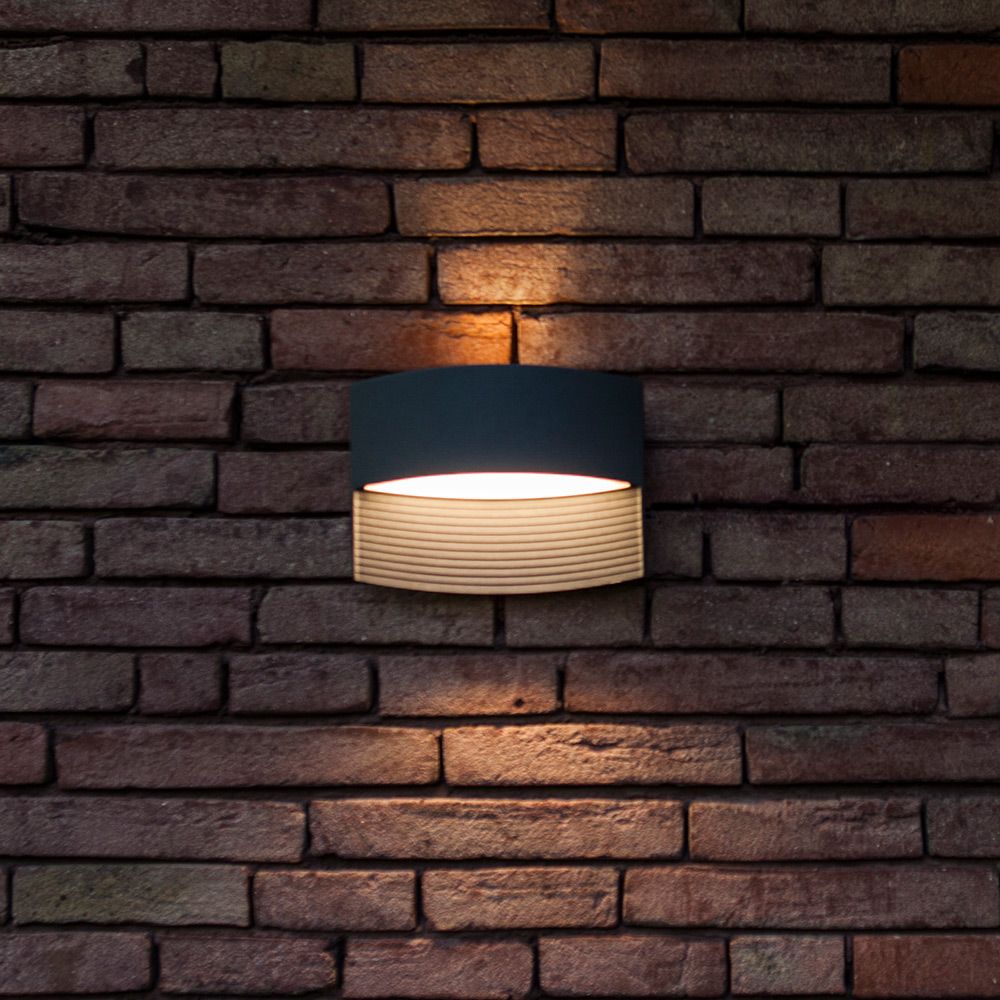 LED outdoor wall light Lotus IP54 anthracite