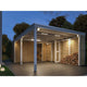 Park + Light LED Deckenleuchte in Anthrazit im Carport, beleuchtet sicher den Außenbereich bei Nacht.