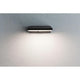 LED Außenwandleuchte Ronea mit Bewegungsmelder IP44 an Wand montiert, strahlt warmweißes Licht aus.