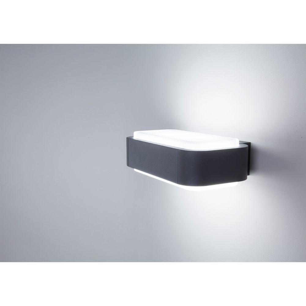 Autocollant de lampe murale extérieure LED IP65 gris foncé