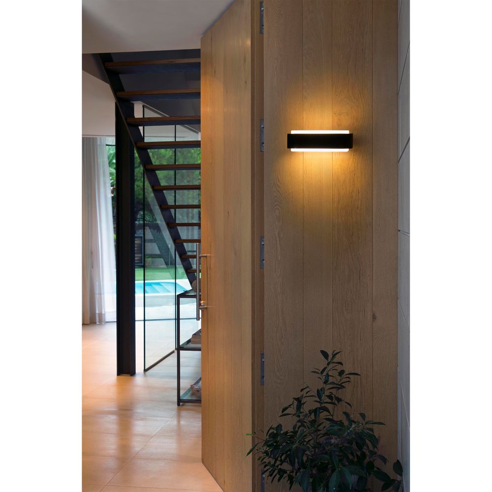 Autocollant de lampe murale extérieure LED IP65 gris foncé