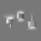 LED Außenwandleuchte SUNSET 2x3W 3000K IP54 Weiß an grauer Wand montiert, stilvolles Design.