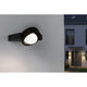 LED Außenwandlampe Swivea Anthrazit an einer Hauswand, ideal für Eingangsbereich und Außenbeleuchtung.