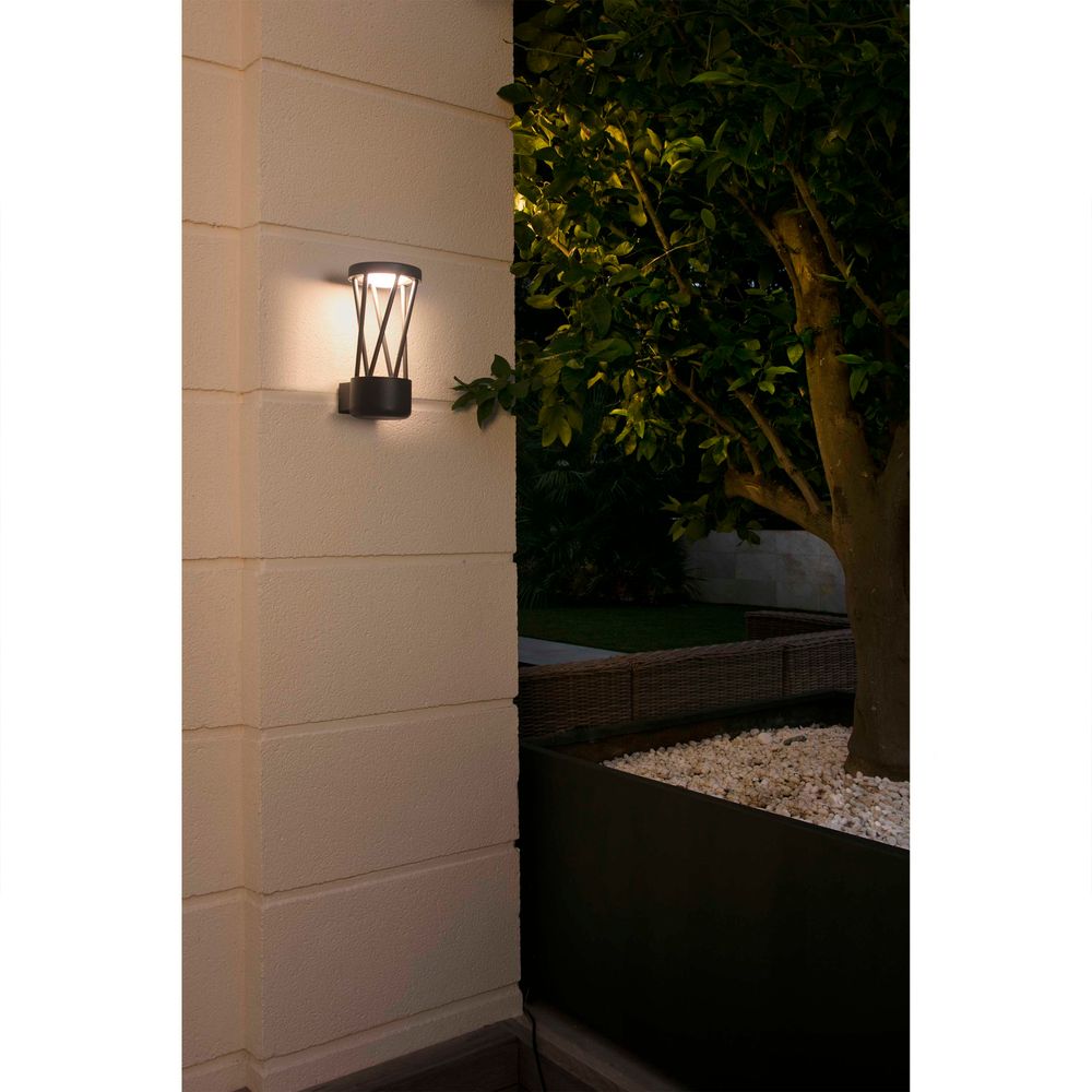 Lampe murale extérieure LED Twist 3000K IP65 Gris foncé