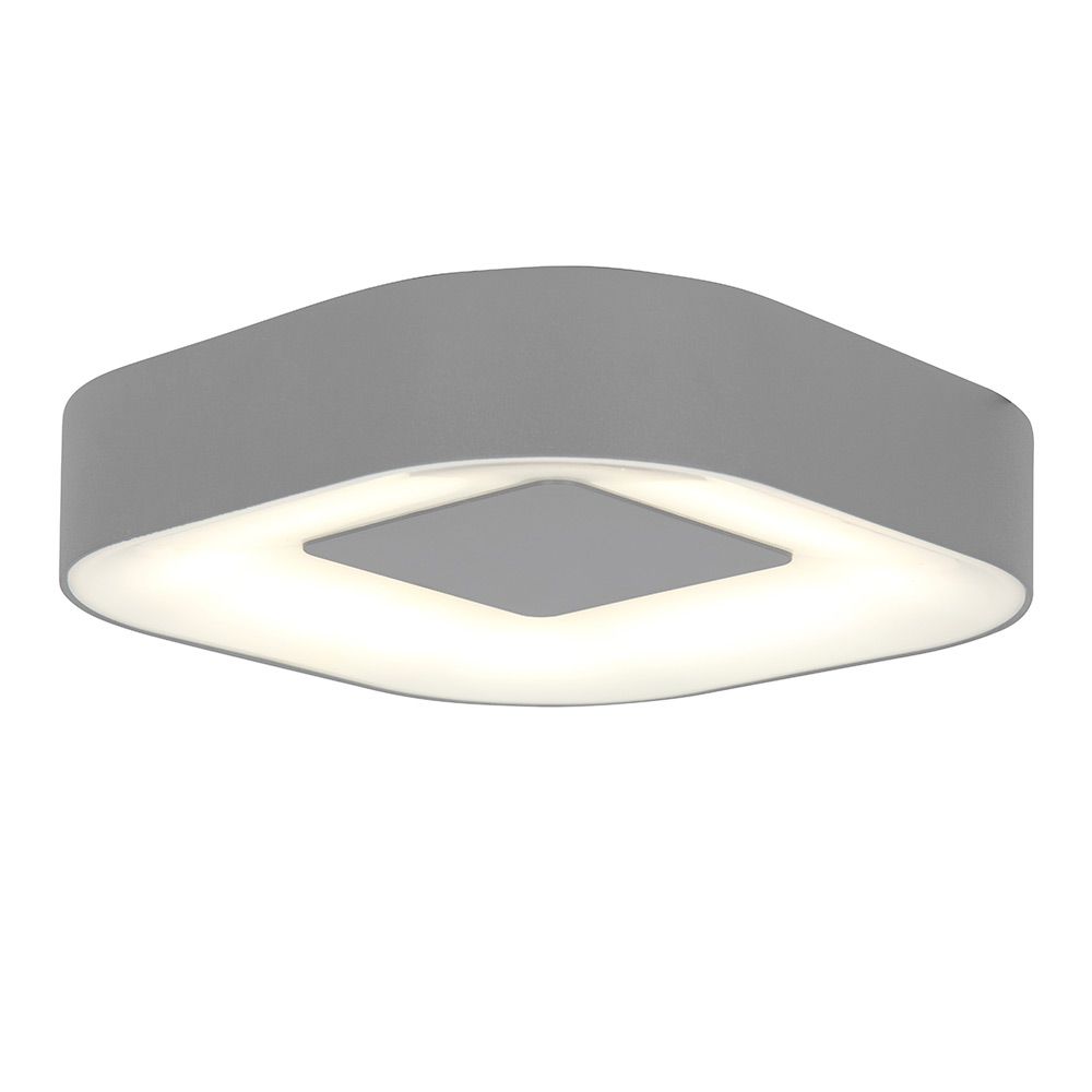 LED Außenwandleuchte Ublo in Grau mit modernem Design und IP44 Schutzklasse für Innen- und Außenbereich.