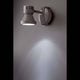 LED Außenwandstrahler MINIPROJECT IP65 Grau an einer Wand, graues Design, helles Licht beam.