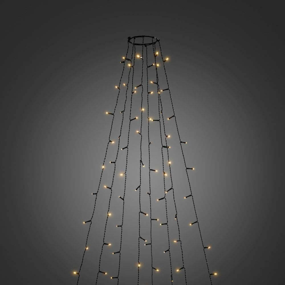 LED Ring Baummantel Ø 11cm 8 Stränge 30 Dioden Multifunktion App-gesteuert bernsteinfarben IP44 mit leuchtenden Dioden.
