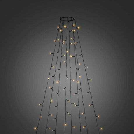 LED Ring Baummantel Ø 11cm 8 Stränge 30 Dioden Multifunktion App-gesteuert bernsteinfarben IP44 mit leuchtenden Dioden.