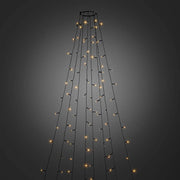 LED Ring Baummantel 8 Stränge Glimmereffekt 240 bernsteinfarbene Dioden IP44 für festliche Weihnachtsdekoration.