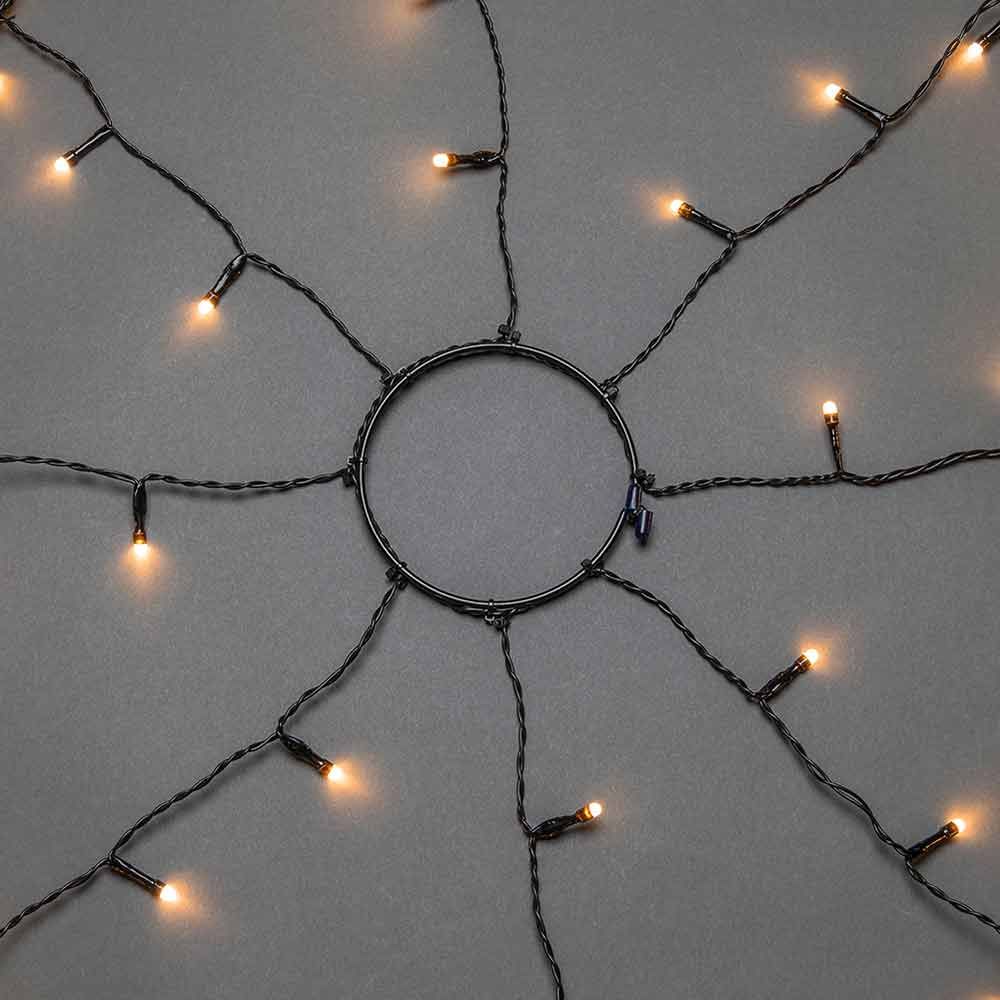 Approfondimento dell'albero a LED con anello, effetto mica e timer 8h nero