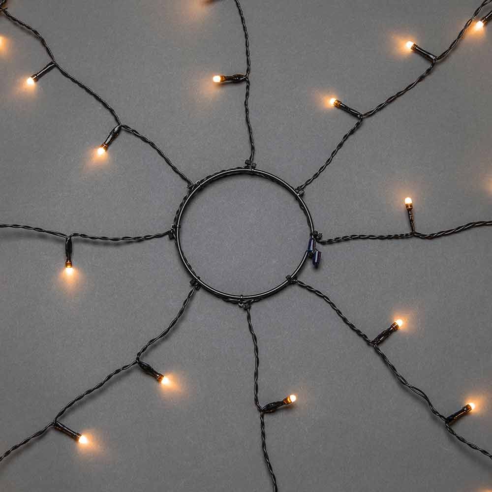 LED Baummantel mit Ring, Glimmereffekt & 8h Timer Schwarz