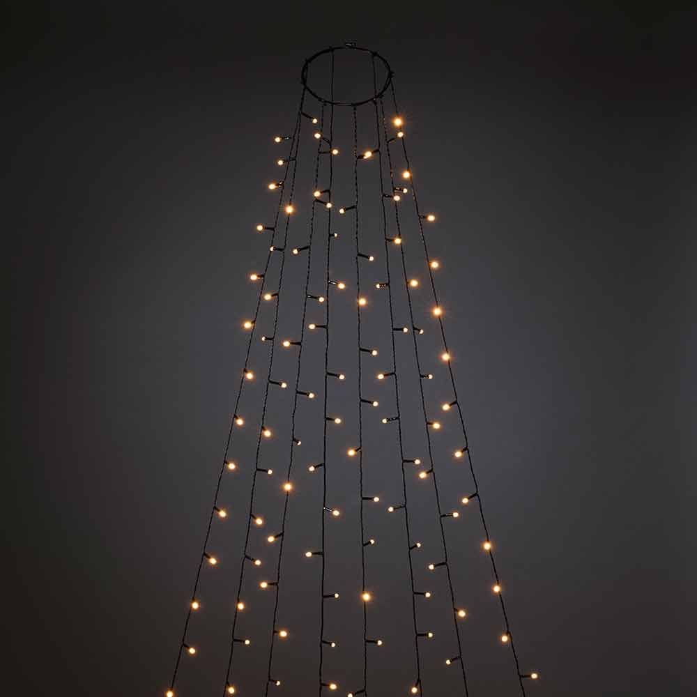 LED Tree Coat with Ring, Glimmer Effect &amp; 8h Timer Black