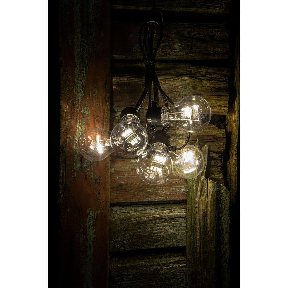 LED Beer Garden Chain 5 Series Clear 40 ciepłych białych diod Działanie baterii