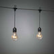 LED Lichtervorhang 10 klare Birnen 80 bernsteinfarbene Dioden IP44 an einem Kabel aufgehängt