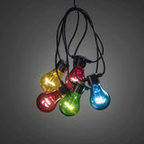 LED Biergartenketten Erweiterung 10 bunte Birnen Warmweiß IP44