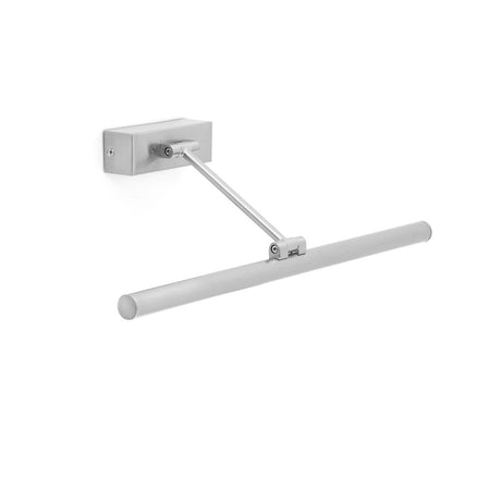 LED Bilderlampe MAGRITTE-2 8W Nickel-Matt an der Wand montiert, modernes und elegantes Design.