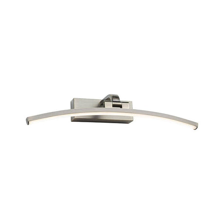 LED Mirror & picture light Bento old brass in old brass with an elegant, curved design.
