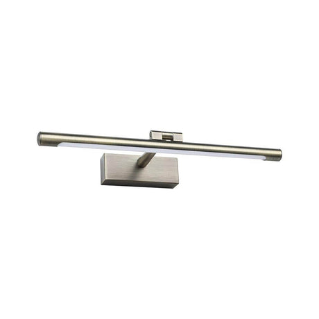 LED Mirror and picture light Mingo aged brass in a modern design with flexible mounting option.