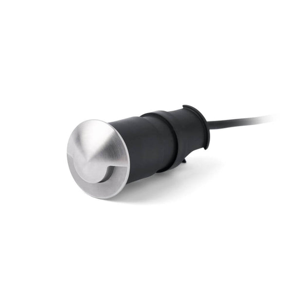 LED Bodenstrahler KANE-1 IP67 Nickel-Matt detailansicht mit Kabel