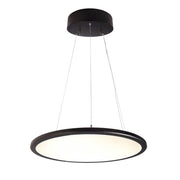 LED Büro Ring-Hängeleuchte Round 5100lm UGR <19 Dimmbar 3000K in elegantem schwarzem Design.