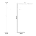 Technische Zeichnung der LED Büro Stehlampe Motion mit Maßen 1950mm hoch, 500mm breit und 225mm Basis.