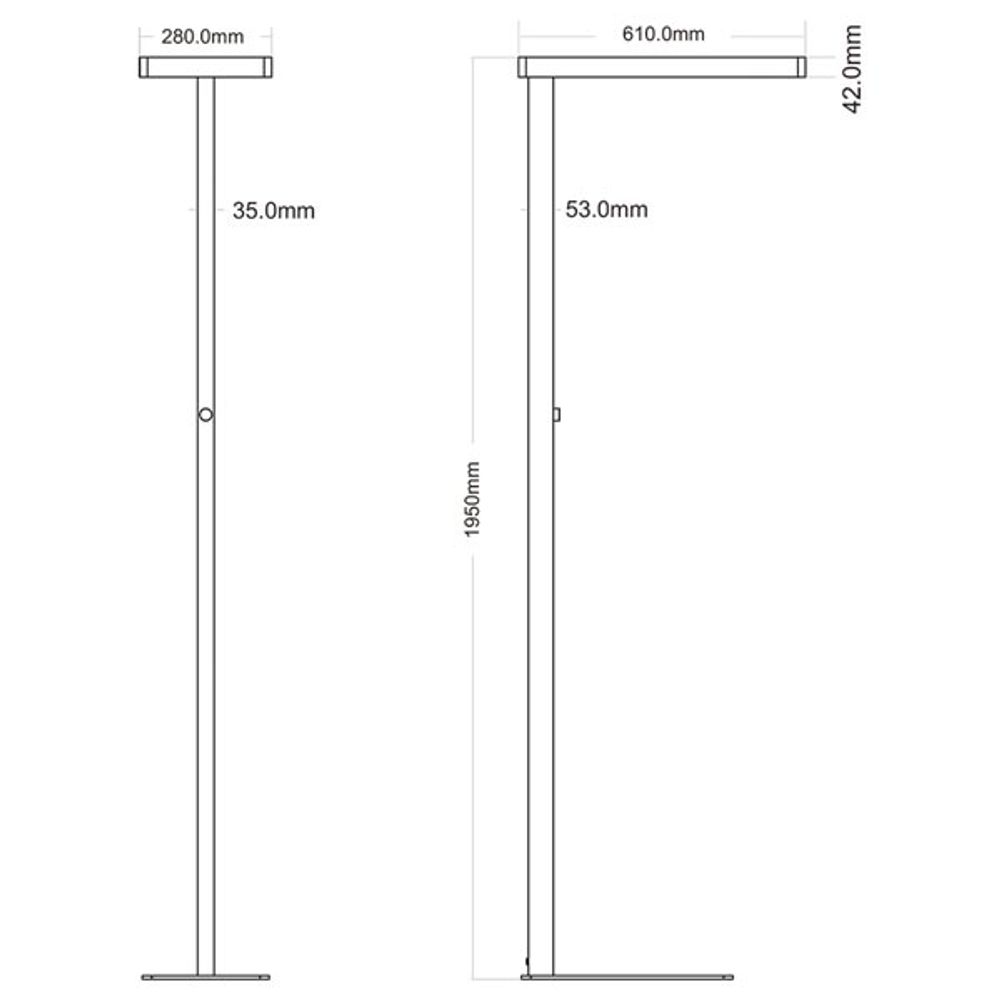 LED Office Floor Lamp Office pr. 8300lm dæmpbar 4000K sølvfarver