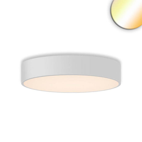 LED Deckenlampe MEDA Ø 60cm 3000lm ColorSwitch 3000-4000K Dimmbar in weiss-matt, dimmbar Lichtfarbe.