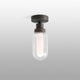 LED Deckenleuchte BRUME 3W 2700K IP44 Bronze an der Decke montiert mit gläsernem Lampenschirm