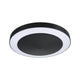 Circula LED Außen Deckenleuchte mit Sensor Schwarz, moderne Deckenleuchte in Schwarz mit hellem Licht.