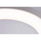 Nahaufnahme der LED Außen Wand- & Deckenleuchte Circula in Weiß mit modernem Design und hellem Licht.
