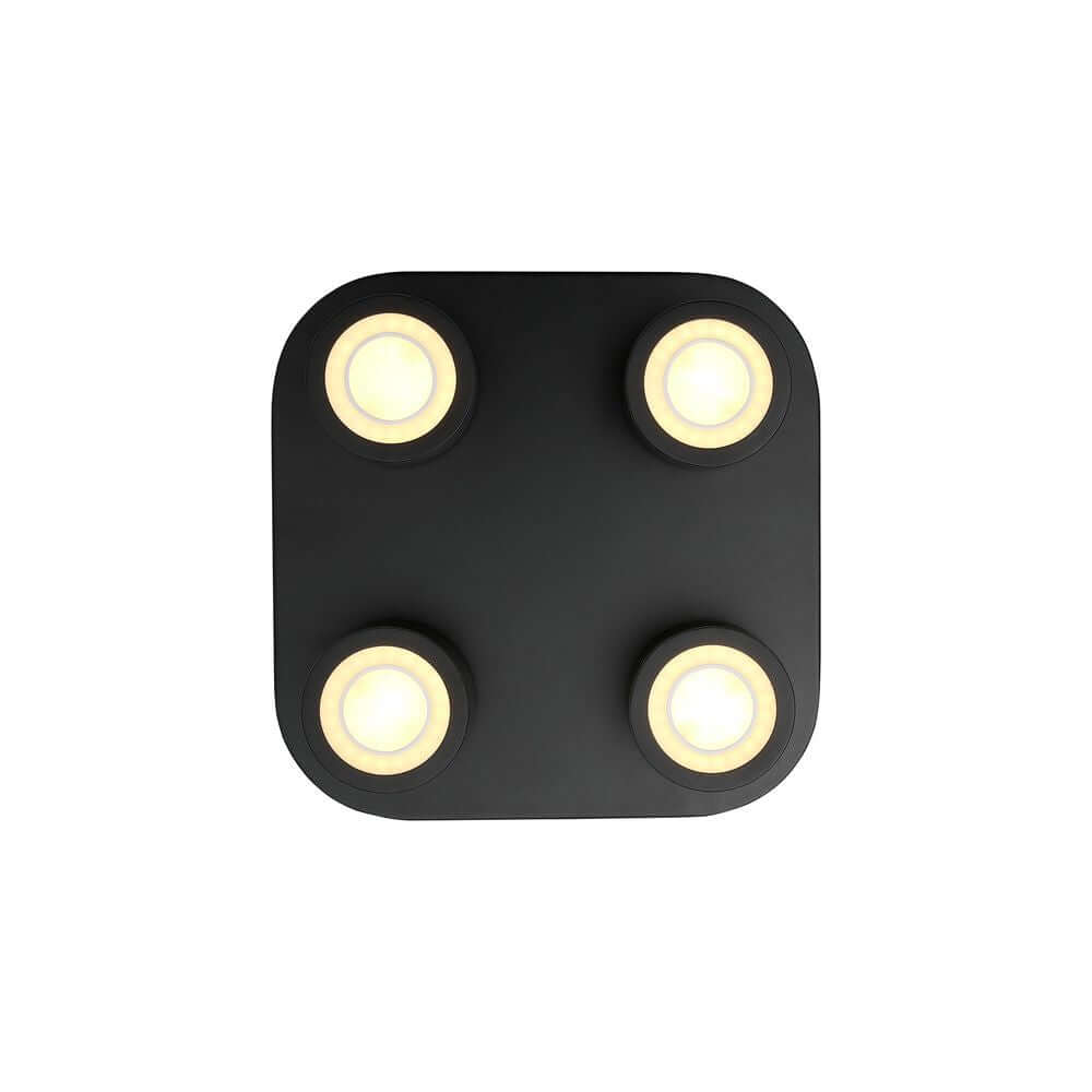 LED Deckenleuchte Clyde 4-Spot mit vier runden Leuchten in modernem Design.