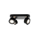 LED Deckenleuchte Clyde 4-Spot in schwarzem Design mit zwei beweglichen Spots.