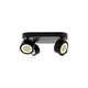 LED Deckenleuchte Clyde 4-Spot mit modernem Design und vier schwenkbaren Spots in Schwarz.