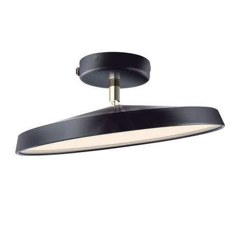 LED-taklampe Kaito 2 Pro 30 i moderne design med svart finish og gyllen vippebryter.