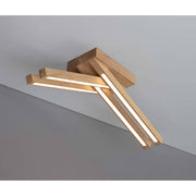 LED Deckenleuchte Linus Crossed 1680lm Eiche-Geölt mit modernem Design und warmem Licht.