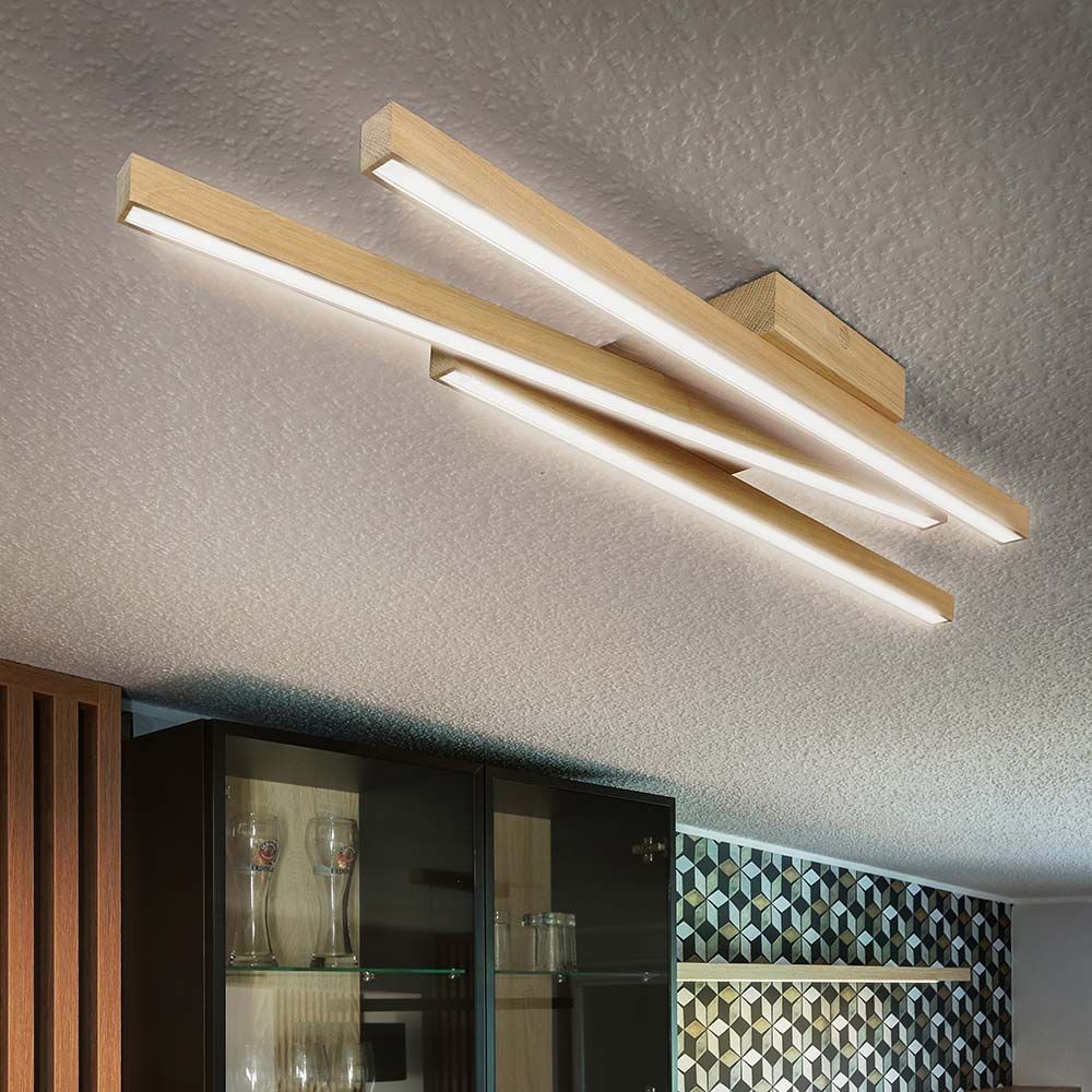 Plafón LED Linus Sidelong 2520lm roble aceitado