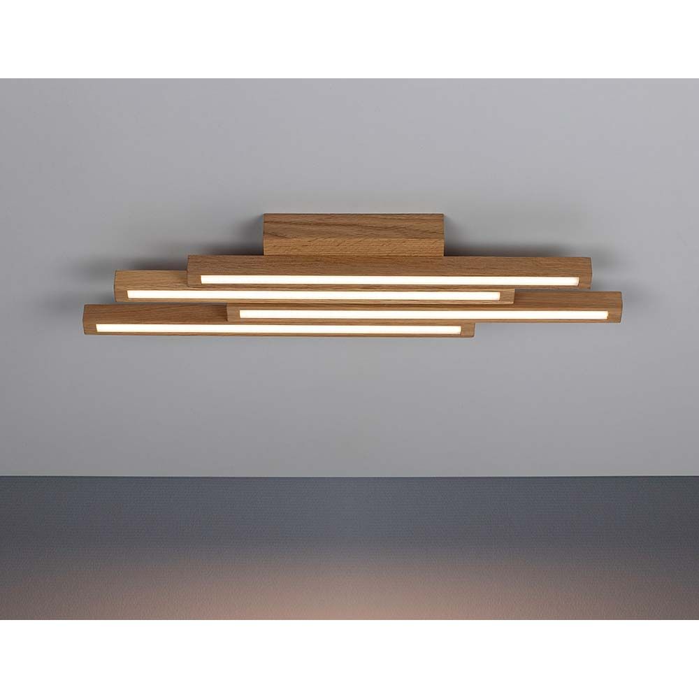 Moderne LED Deckenleuchte Linus Straight aus Eiche, 2240lm, stilvolles Wohnaccessoire für Ihr Zuhause.
