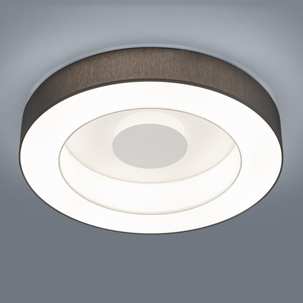 LED Deckenleuchte Lomo in Weiß und Anthrazit, ideal für große Räume mit 4650 Lumen, dimmbar.