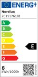Energieeffizienzlabel Nordlux LED Deckenleuchte Montone 25 IP44 mit Energieklasse E.