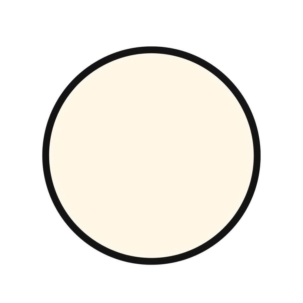 LED Deckenleuchte Oja 42, runde Form mit schwarzem Rand und hellem, neutralem Farbton.