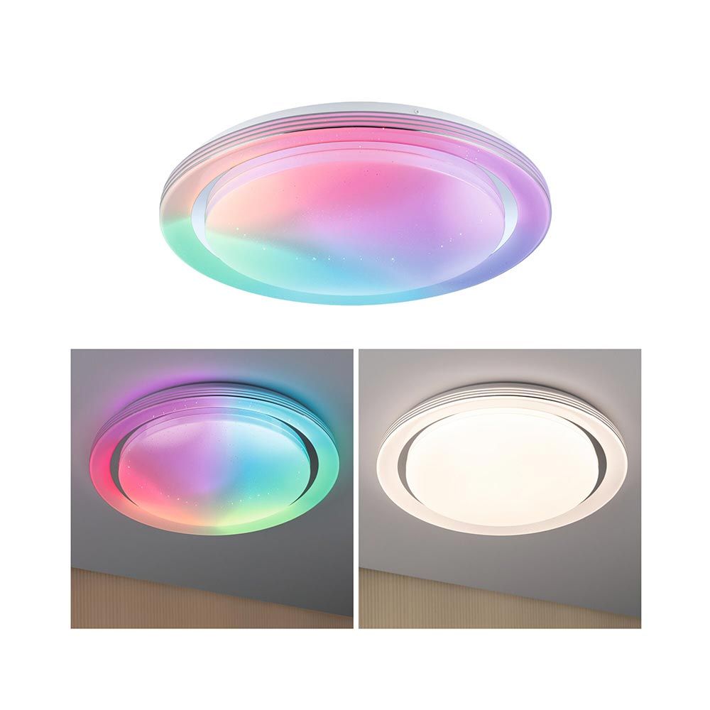 LED -kattovalaisin sateenkaari CCT -himmentävä kromi, valkoinen