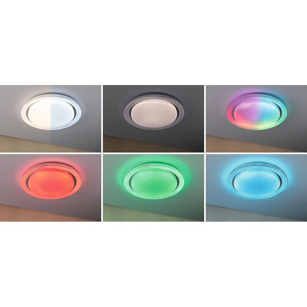 LED -kattovalaisin sateenkaari CCT -himmentävä kromi, valkoinen