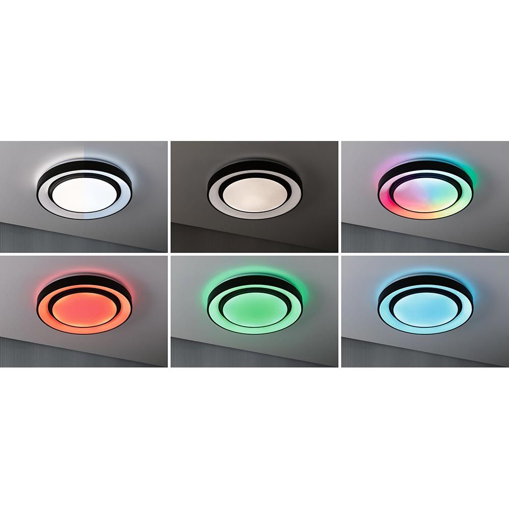 LED Deckenleuchte Rainbow RGB Schwarz Ø 47,5cm  Paulmann   