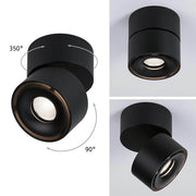 LED Decken Strahler Spircle Schwarz-Matt mit schwenkbarem Spotkopf und modernem Design.