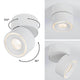 LED Deckenleuchte Spircle Strahler Weiß-Matt mit flexiblen Schwenk- und Drehmöglichkeiten für gezielte Beleuchtung.