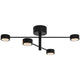 LED Deckenstrahler Clyde Flex 4-Rail in schwarz mit vier drehbaren Lichtquellen
