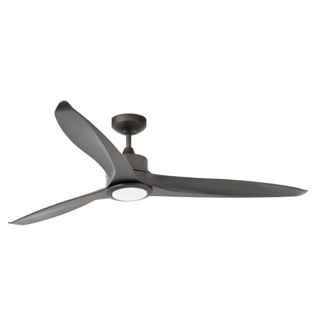 LED Deckenventilator Tonic Dunkelbraun, Dunkelbraun auf einem modernen Deckenventilator mit drei Blättern.