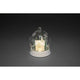 LED Dekoglaskugel Haus Warmweiß Batteriebetrieb mit beleuchtetem Weihnachtsdorf in Glaskugel.